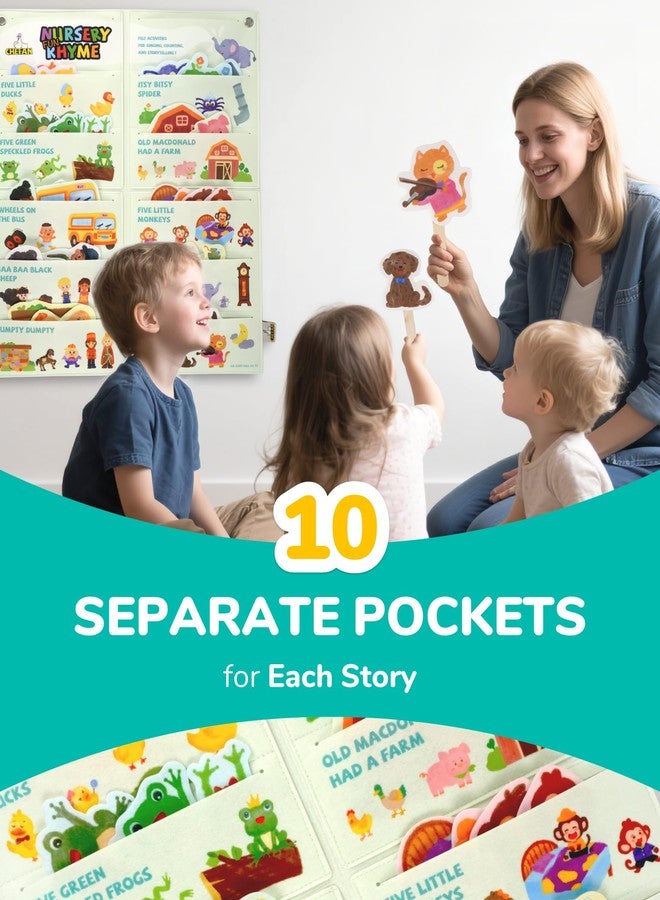 CHEFAN Felt Board Story Sets, Felt Stories for Circle Time, Flannel Board Stories for Preschool, Includes Itsy Bitsy Spider, 5 Little Ducks(10 Stories) - Image 3
